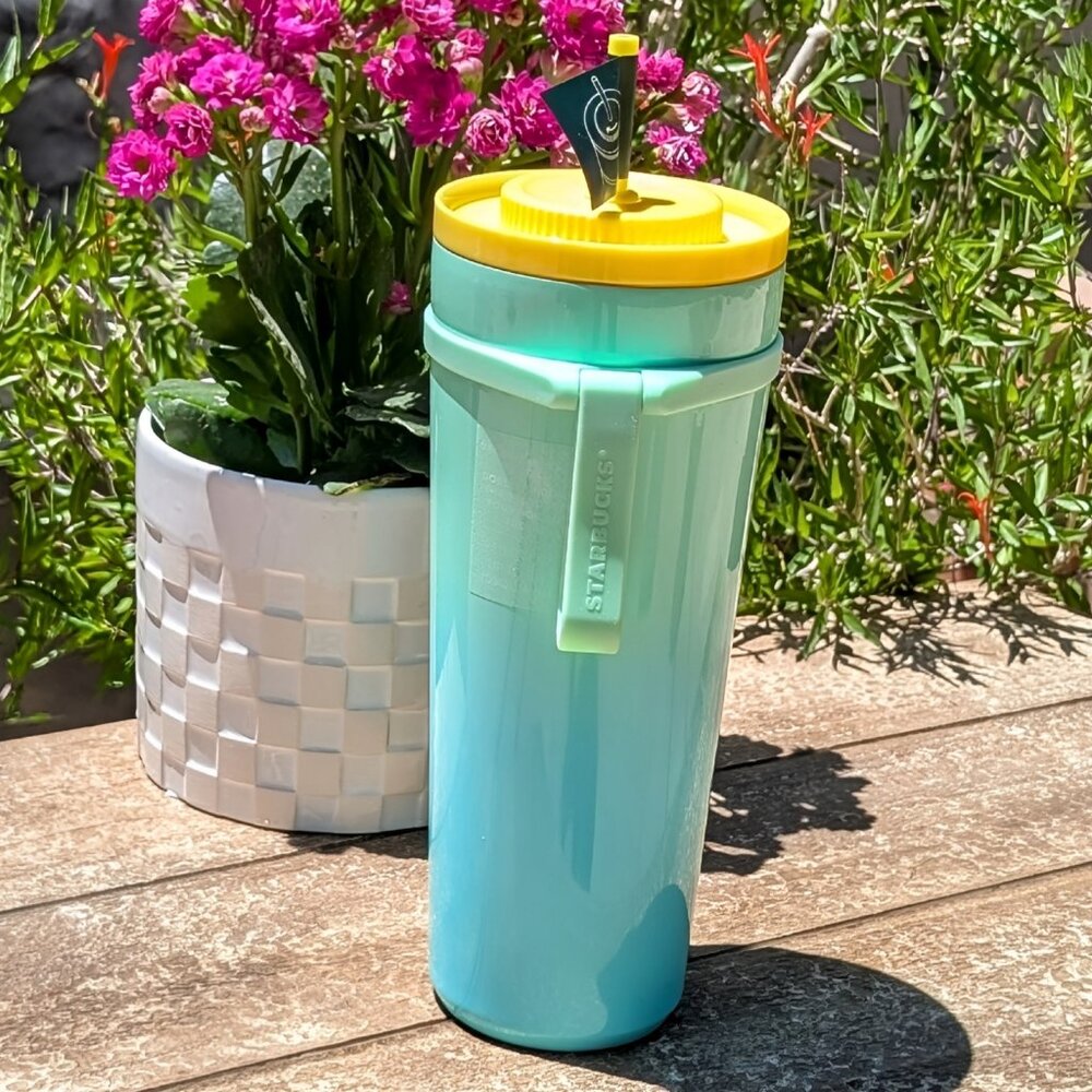 NWT Starbucks Summer 2025 Ocean Green Blue SS Carry Loop Leak Proof Tumbler - Picture 3 of 8